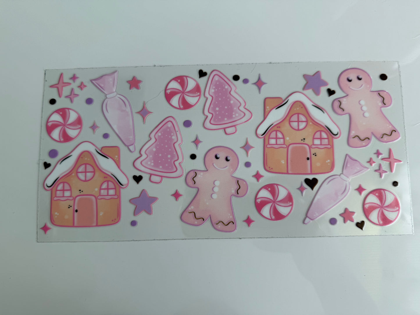 16oz Wrap - CHRISTMAS - PASTEL GINGERBREAD HOUSE & CANDY