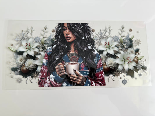 16oz Wrap - CHRISTMAS SNOWY TATTOO GIRL