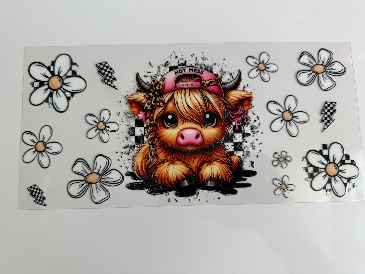 16oz Wrap - HIGHLAND COW & FLOWERS