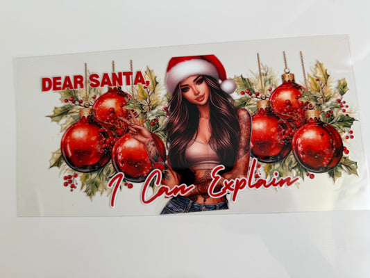 16oz Wrap - TATOO GIRL - DEAR SANTA I CAN EXPLAIN