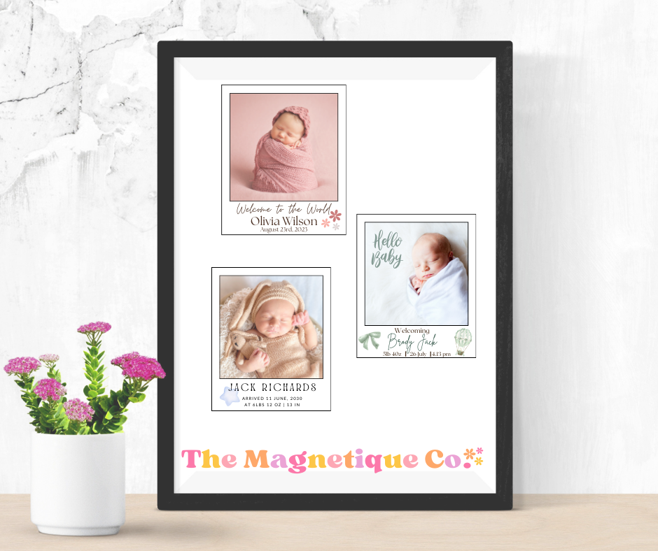 Personalised Polaroid-style magnets - Sheet of 6