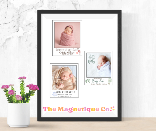 Personalised Polaroid-style magnets - Sheet of 6