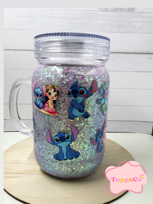 16oz Acrylic Mason Tumbler  - LILO AND STITCH