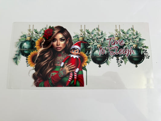 16oz Wrap - CHRISTMAS TATTOO GIRL & ELF ON THE SHELF