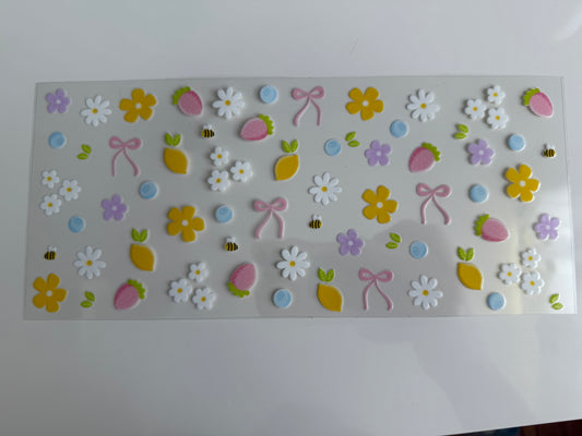 16oz Wrap - CUTE FLOWERS, BOWS & LEMONS