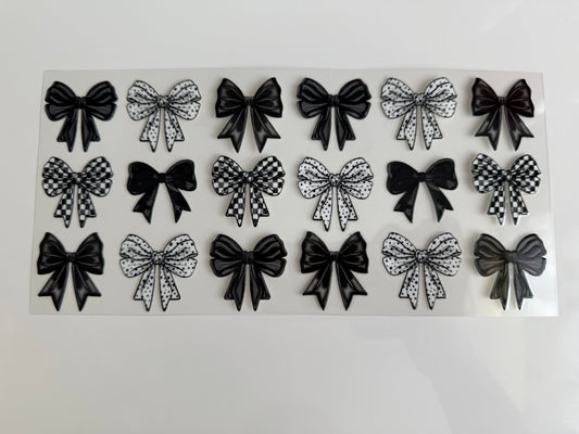 16oz Wrap - BLACK & WHITE BOWS